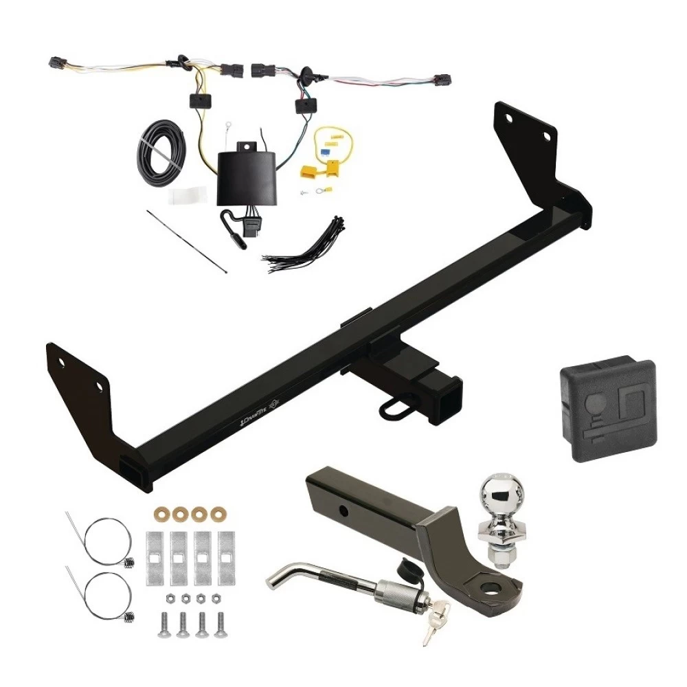 Trailer Tow Hitch For 21-26 KIA Seltos All Models Deluxe Package Wiring 2" Ball Mount and Lock