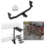 Trailer Hitch w/ 4 Bike Rack For 22-27 KIA EV6 Approved for Recreational & Offroad Use Carrier for Adult Woman or Child Bicycles Foldable