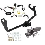 Trailer Tow Hitch For 17-22 Chevrolet Trax w/ LED Taillights w/ Wiring Harness + 2" Ball Class 3
