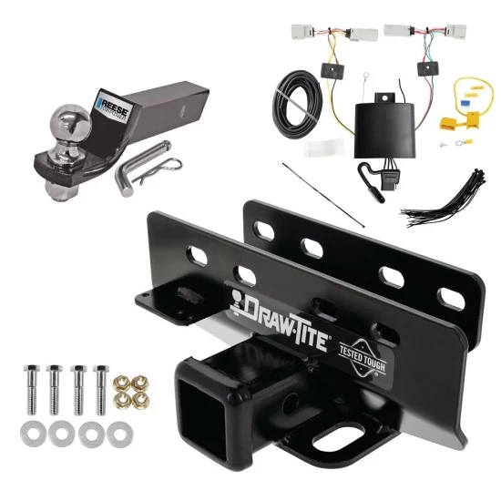 Trailer Tow Hitch For 21-27 Ford Bronco w/ LED Taillights Complete Package w/ Wiring and 2" Ball