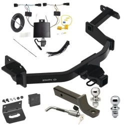 Ultimate Tow Package For 21-27 KIA Sorento w/o Factory Tow PKG Trailer Hitch w/ Wiring 2" Drop Mount Dual 2" and 1-7/8" Ball Lock Bracket Cover 2" Receiver