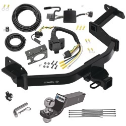 Trailer Hitch Tow Package w/ 7-Way RV Wiring For 21-23 Hyundai Santa Fe KIA Sorento w/ 2" Drop Mount 2" Ball Class 3 2" Receiver