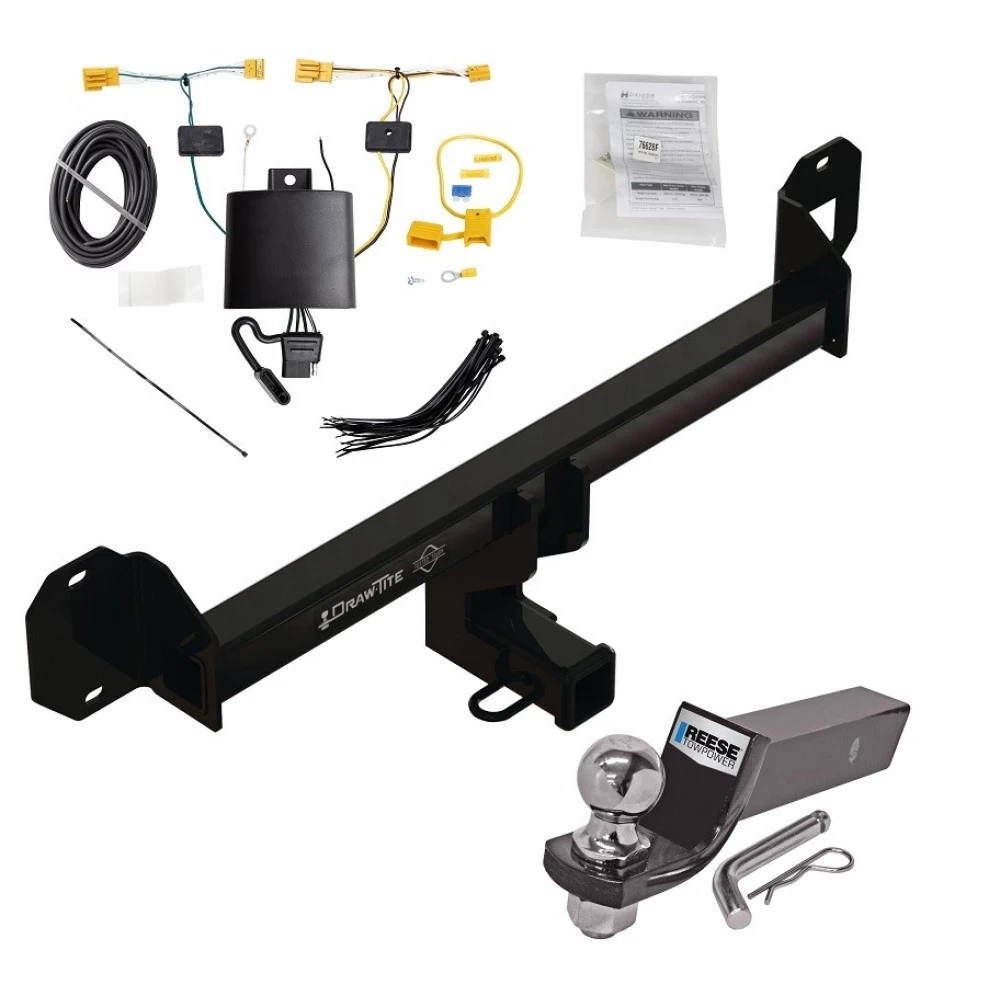 Custom Fit Trailer Hitch Wiring Harness (Plug & Play) 2" Drop Ball-Mount w/ Pin/Clip 2" Chrome Ball Installation Hardware Installation Instructions 76628 118747 21536 Draw-Tite Trailer Tow Hitch 16-22 Mercedes GLC300 All Styles Complete Pack Trailer Tow Hitch For 16-22 Mercedes GLC300 All Styles Complete Package w/ Wiring and 2" Ball