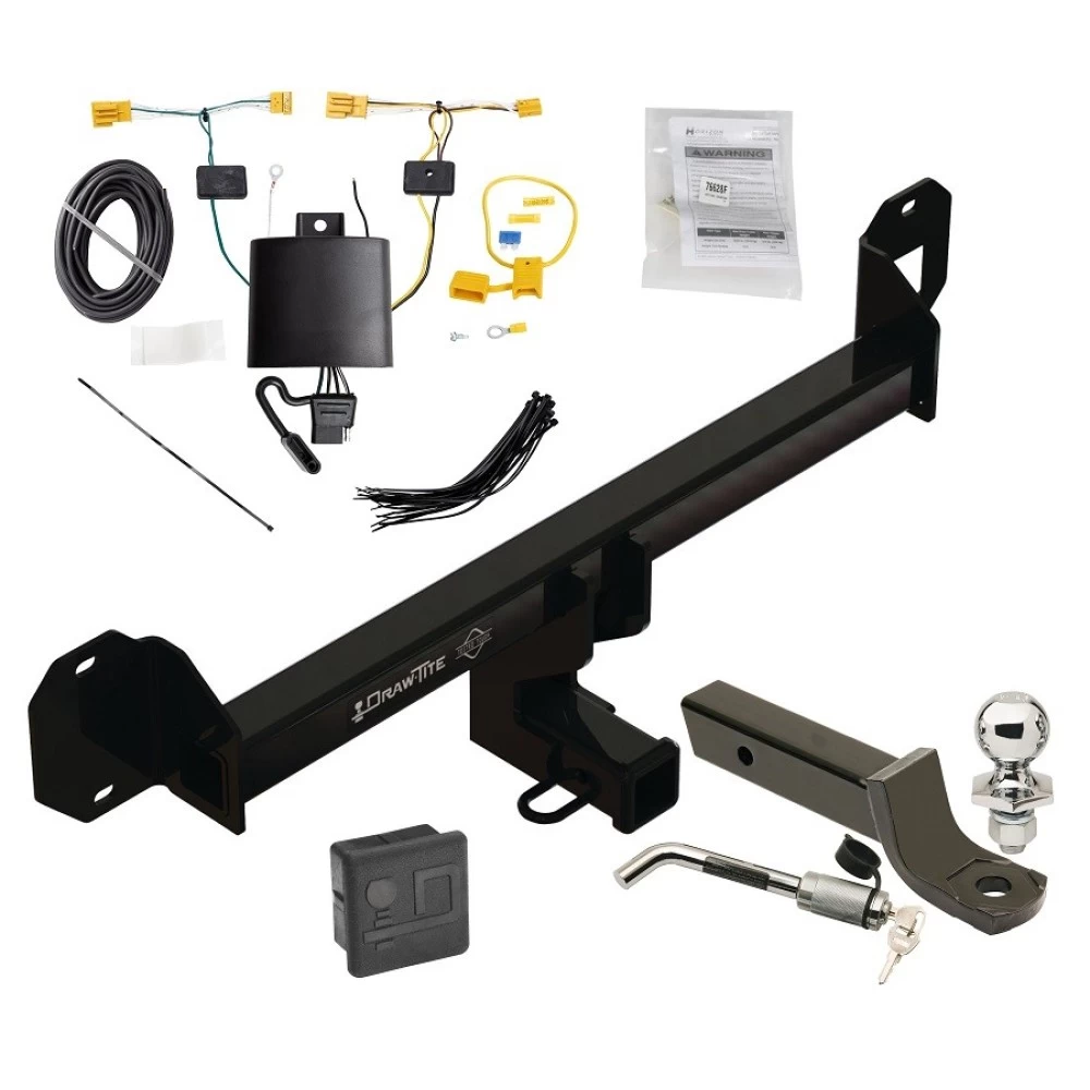 Trailer Tow Hitch For 16-22 Mercedes-Benz GLC300 Exc Premium PKG Deluxe Package Wiring 2" Ball Mount and Lock