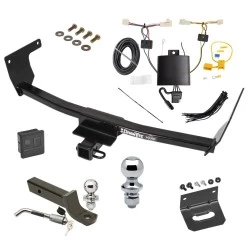 Ultimate Tow Package For 19-25 Toyota RAV4 21-25 RAV4 Prime Trailer Hitch w/ Wiring 2" Drop Mount Dual 2" and 1-7/8" Ball Lock Bracket Cover 2" Receiver