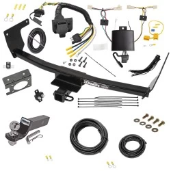 Trailer Hitch Tow Package w/ 7-Way RV Wiring For 19-25 Toyota RAV4 21-25 RAV4 Prime w/ 2" Drop Mount 2" Ball Class 3 2" Receiver