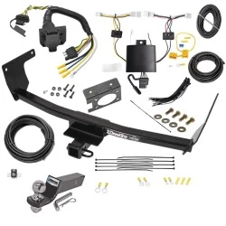 Trailer Hitch Tow Package w/ 7-Way RV Plug & Play Wiring For 22-22 Lexus NX250 NX350 NX350h NX450h+ w/ 2" Drop Mount 2" Ball Class 3 2" Receiver