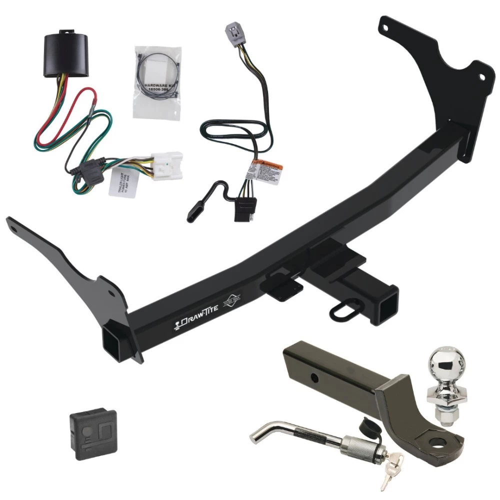 Trailer Tow Hitch For 2024 Toyota Grand Highlander Deluxe Package Wiring 2" Ball Mount and Lock