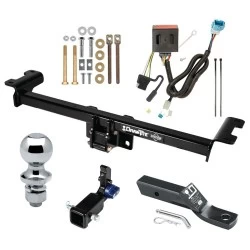 Trailer Tow Hitch For 13-18 Acura RDX All Models Hidden Removable 2" Receiver Complete Package w/ Wiring and 1-7/8" Ball