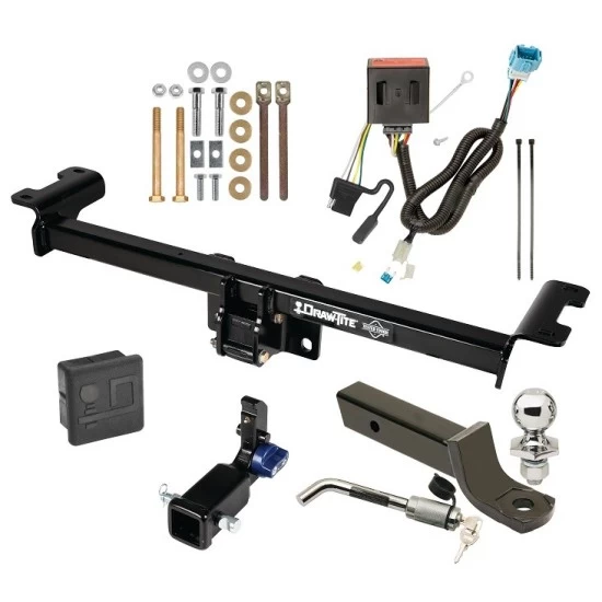 Trailer Tow Hitch For 13-18 Acura RDX All Models Hidden Removable 2" Receiver Deluxe Package Wiring 2" Ball Mount and Lock