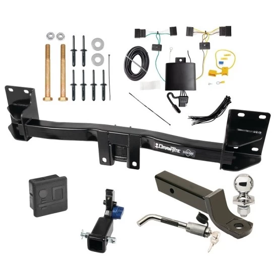 Trailer Tow Hitch For 15-18 BMW X5 All Models Hidden Removable 2" Receiver Deluxe Package Wiring 2" Ball Mount and Lock