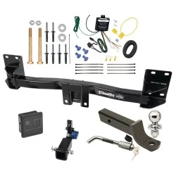 Trailer Tow Hitch For 07-14 BMW X5 All Models Hidden Removable 2" Receiver Deluxe Package Wiring 2" Ball Mount and Lock