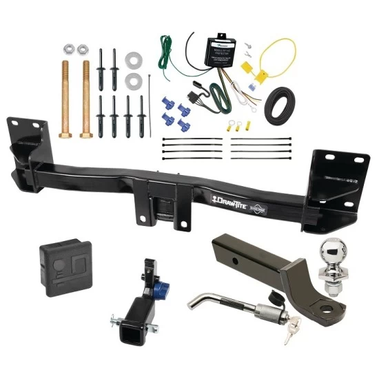 Trailer Tow Hitch For 07-14 BMW X5 All Models Hidden Removable 2" Receiver Deluxe Package Wiring 2" Ball Mount and Lock