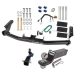 Trailer Tow Hitch For 13-20 Nissan Pathfinder 14-20 INFINITI QX60 Hidden Removable 2" Receiver Complete Package w/ Wiring and 2" Ball