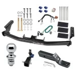 Trailer Tow Hitch For 13-20 Nissan Pathfinder 14-20 INFINITI QX60 Hidden Removable 2" Receiver Complete Package w/ Wiring and 1-7/8" Ball