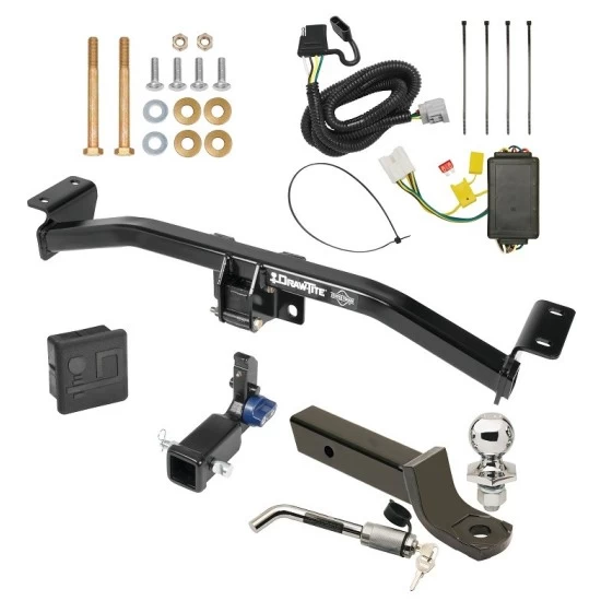 Trailer Tow Hitch For 16-22 Lexus RX350 RX450h w/o factory Tow PKG Hidden Removable 2" Receiver Deluxe Package Wiring 2" Ball Mount and Lock