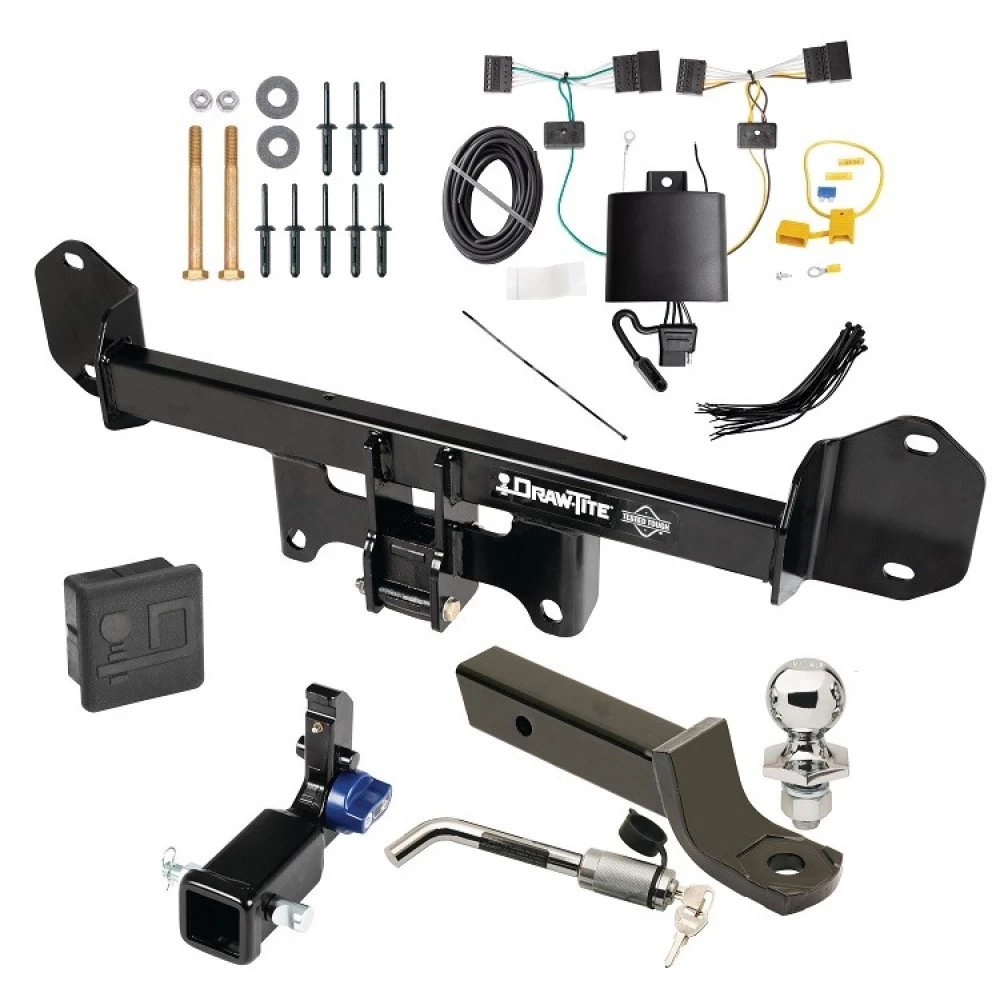 Trailer Tow Hitch For 18-21 BMW X3 All Models Hidden Removable 2" Receiver Deluxe Package Wiring 2" Ball Mount and Lock