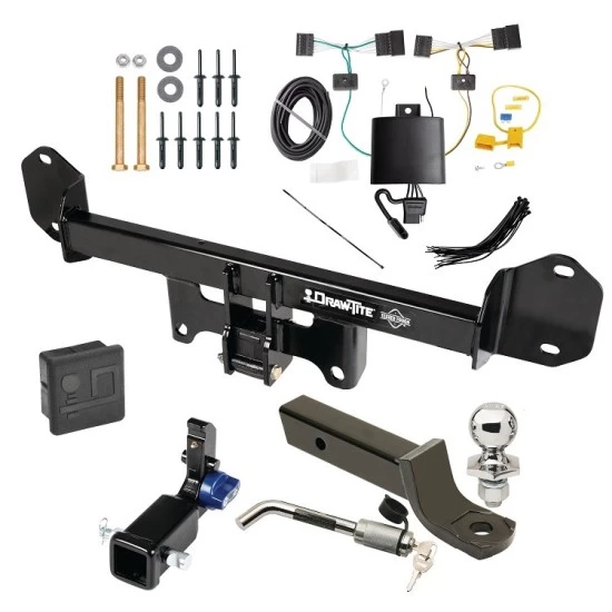 Trailer Tow Hitch For 18-21 BMW X3 All Models Hidden Removable 2" Receiver Deluxe Package Wiring 2" Ball Mount and Lock