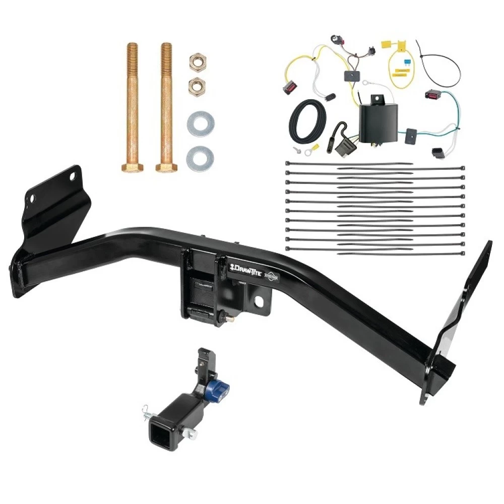 Trailer Tow Hitch For 14-21 Jeep Grand Cherokee 22-22 WK Hidden Removable 2" Receiver w/ Plug & Play Wiring Kit Class 3 Draw-Tite