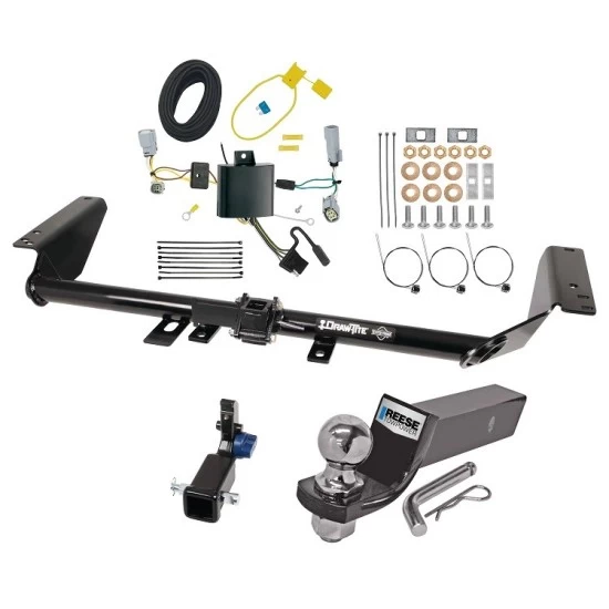 Trailer Tow Hitch For 17-20 Chrysler Pacifica (LX & Touring Exc Hybrid) 20-25 Voyager 22-23 Grand Caravan Hidden Removable 2" Receiver Complete Package w/ Wiring and 2" Ball