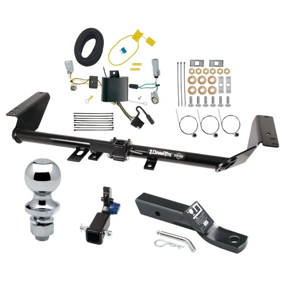 Trailer Tow Hitch For 17-20 Chrysler Pacifica (LX & Touring Exc Hybrid) 20-25 Voyager 22-23 Grand Caravan Hidden Removable 2" Receiver Complete Package w/ Wiring and 1-7/8" Ball