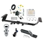 Trailer Tow Hitch For 17-20 Chrysler Pacifica (LX & Touring Exc Hybrid) 20-25 Voyager 22-23 Grand Caravan Hidden Removable 2" Receiver Complete Package w/ Wiring and 1-7/8" Ball