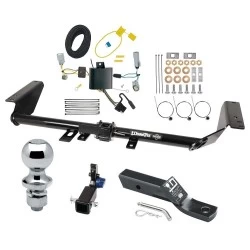 Trailer Tow Hitch For 17-20 Chrysler Pacifica (LX & Touring Exc Hybrid) 20-25 Voyager 22-23 Grand Caravan Hidden Removable 2" Receiver Complete Package w/ Wiring and 1-7/8" Ball