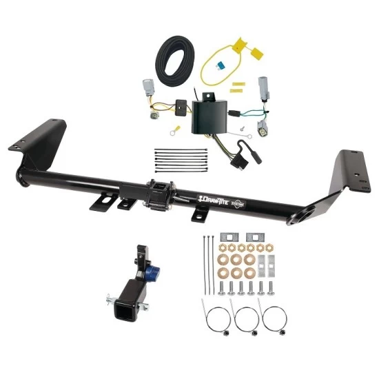 Trailer Tow Hitch For 17-20 Chrysler Pacifica (LX & Touring Exc Hybrid) 20-25 Voyager 22-23 Grand Caravan Hidden Removable 2" Receiver w/ Plug & Play Wiring Kit Class 3 Draw-Tite