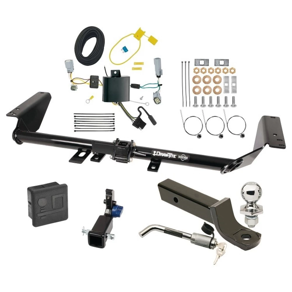 Trailer Tow Hitch For 17-20 Chrysler Pacifica (LX & Touring Exc Hybrid) 20-25 Voyager 22-23 Grand Caravan Hidden Removable 2" Receiver Deluxe Package Wiring 2" Ball Mount and Lock