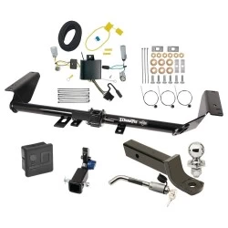 Trailer Tow Hitch For 17-20 Chrysler Pacifica (LX & Touring Exc Hybrid) 20-25 Voyager 22-23 Grand Caravan Hidden Removable 2" Receiver Deluxe Package Wiring 2" Ball Mount and Lock