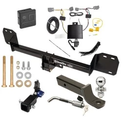 Trailer Tow Hitch For 16-25 Volvo XC90 Recharge Hidden Removable 2" Receiver Deluxe Package Wiring 2" Ball Mount and Lock