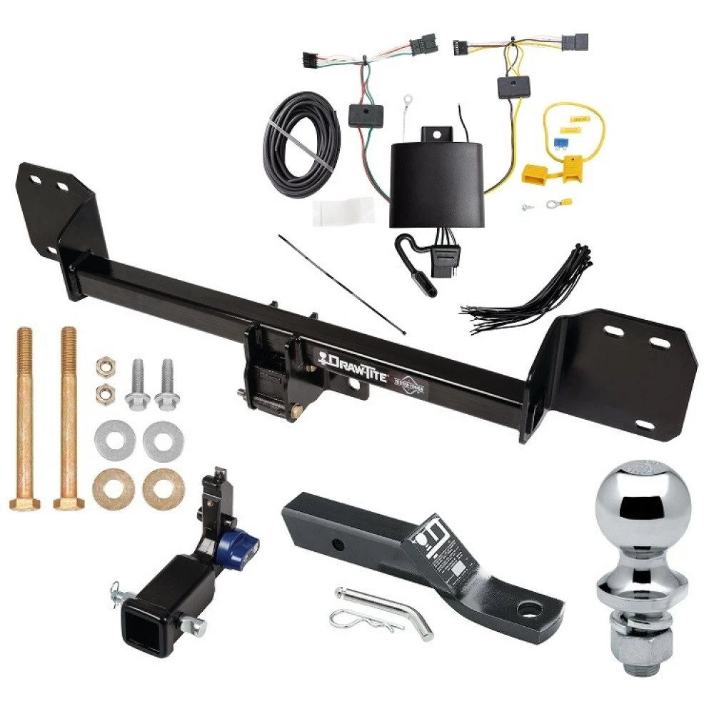 Trailer Tow Hitch For 18-27 Volvo XC60 All Models Hidden Removable 2" Receiver Complete Package w/ Wiring and 1-7/8" Ball
