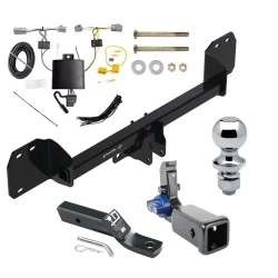 Trailer Tow Hitch For 19-25 Volvo XC40 All Models Hidden Removable 2" Receiver Complete Package w/ Wiring and 1-7/8" Ball