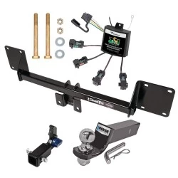 Trailer Tow Hitch For 21-27 Mercedes GLE SUV All Models Hidden Removable 2" Receiver Complete Package w/ Zero Contact Wiring Harness Kit and 2" Ball