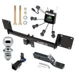 Trailer Tow Hitch For 21-27 Mercedes GLE SUV All Models Hidden Removable 2" Receiver Complete Package w/ Zero Contact Wiring Harness Kit and 1-7/8" Ball