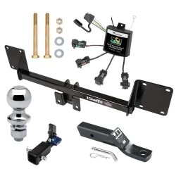 Trailer Tow Hitch For 21-27 Mercedes GLE SUV All Models Hidden Removable 2" Receiver Complete Package w/ Zero Contact Wiring Harness Kit and 1-7/8" Ball
