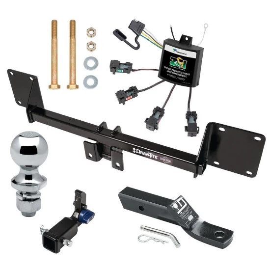 Trailer Tow Hitch For 21-27 Mercedes GLE SUV All Models Hidden Removable 2" Receiver Complete Package w/ Zero Contact Wiring Harness Kit and 1-7/8" Ball