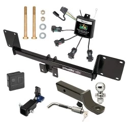 Trailer Tow Hitch For 21-27 Mercedes GLE SUV All Models Hidden Removable 2" Receiver Deluxe Package w/ Zero Contact Wiring Harness Kit and 2" Ball Mount and Lock