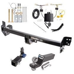Trailer Tow Hitch For 19-25 Toyota RAV4 21-25 RAV4 Prime Hidden Removable 2" Receiver Complete Package w/ Wiring and 2" Ball
