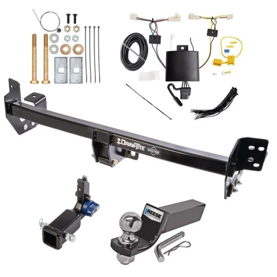 Trailer Tow Hitch For 19-25 Toyota RAV4 21-25 RAV4 Prime Hidden Removable 2" Receiver Complete Package w/ Wiring and 2" Ball