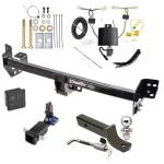 Trailer Tow Hitch For 19-25 Toyota RAV4 21-25 RAV4 Prime Hidden Removable 2" Receiver Deluxe Package Wiring 2" Ball Mount and Lock