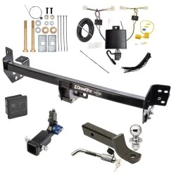 Trailer Tow Hitch For 19-25 Toyota RAV4 21-25 RAV4 Prime Hidden Removable 2" Receiver Deluxe Package Wiring 2" Ball Mount and Lock