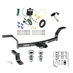 Reese Trailer Tow Hitch For 92-00 Honda Civic Sedan & Coupe Deluxe Package Wiring 2" and 1-7/8" Ball and Lock