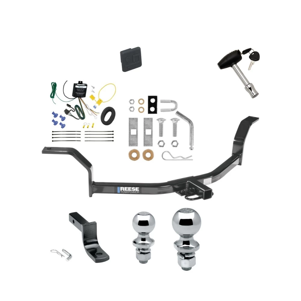 Reese Trailer Tow Hitch For 01-05 Honda Civic Sedan Deluxe Package Wiring 2" and 1-7/8" Ball and Lock