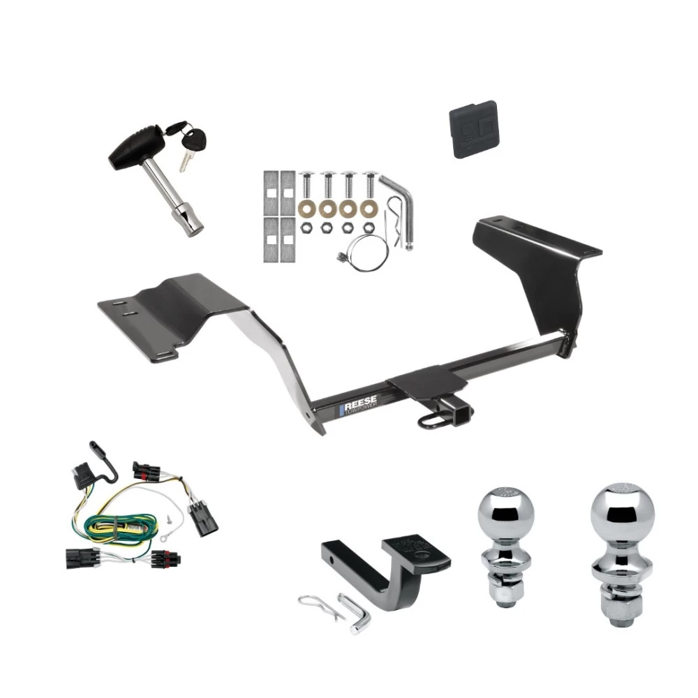 Trailer Tow Hitch For 05-10 Chevy Cobalt 06-11 HHR 08-10 Orlando 07-10 Pontiac G5 Deluxe Package Wiring 2" and 1-7/8" Ball and Lock