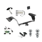 Trailer Tow Hitch For 05-10 Chevy Cobalt 06-11 HHR 08-10 Orlando 07-10 Pontiac G5 Deluxe Package Wiring 2" and 1-7/8" Ball and Lock