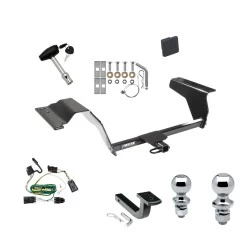 Trailer Tow Hitch For 05-10 Chevy Cobalt 06-11 HHR 08-10 Orlando 07-10 Pontiac G5 Deluxe Package Wiring 2" and 1-7/8" Ball and Lock