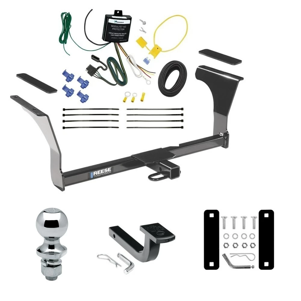 Reese Trailer Tow Hitch For 16-23 Nissan Maxima All Models Complete Package w/ Wiring Draw Bar and 1-7/8" Ball