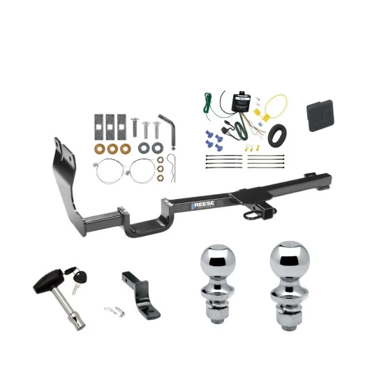 Custom Fit Trailer Hitch Draw-Bar w/ Pin/Clip Wiring Harness (Requires Splicing) 1-7/8" and 2" Chrome Ball Security Lock Pin Rubber Hitch Plug Cover Installation Hardware Installation Instructions 77170 119148 3593 63820 63810 580407 2211 Reese Reese Trailer Tow Hitch For 07-11 Nissan Versa 4 Dr. Sedan 07-12 Nissan Versa Hatchback Deluxe Package Wiring 2" and 1-7/8" Ball and Lock