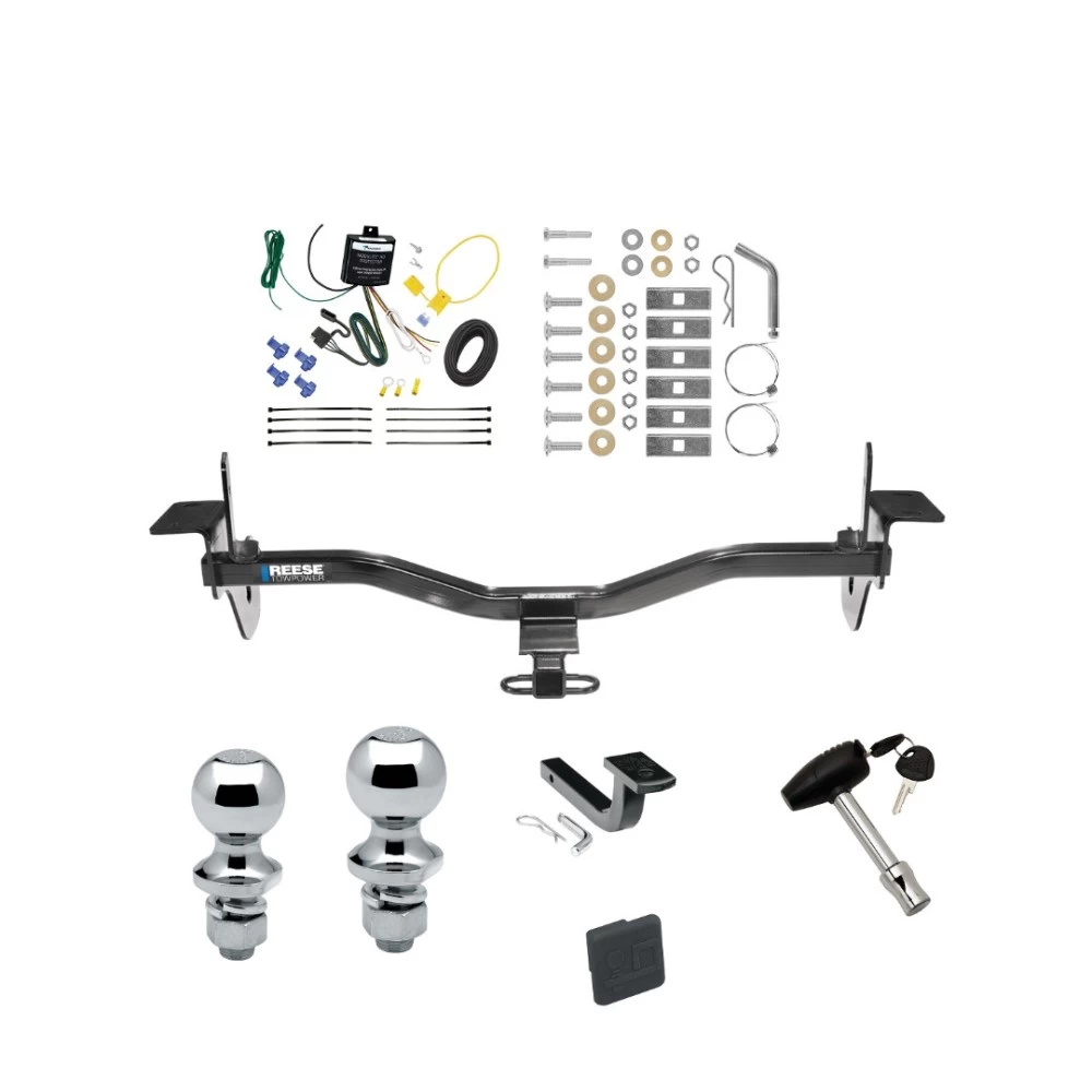 Reese Trailer Tow Hitch For 10-13 Mazda 3 Sedan w/ LED Taillights Deluxe Package Wiring 2" and 1-7/8" Ball and Lock